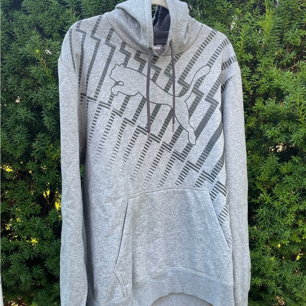 Puma Heather Gray Patterned Hoodie